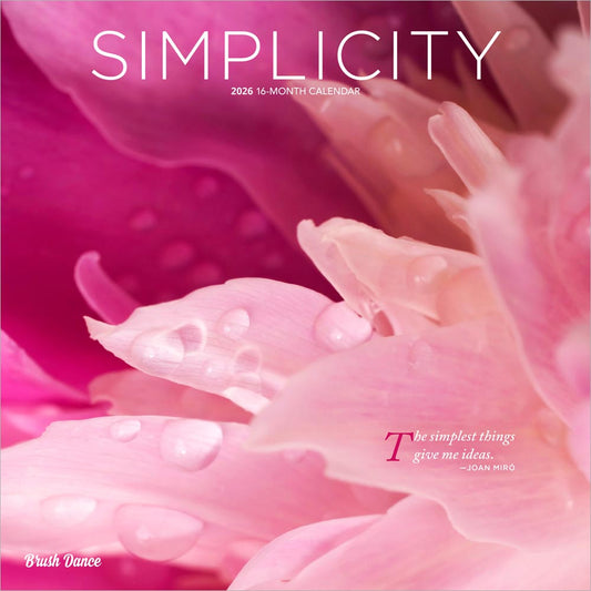 Simplicity | 2026 12 x 24 Inch (Hanging) Monthly Square Wall Calendar