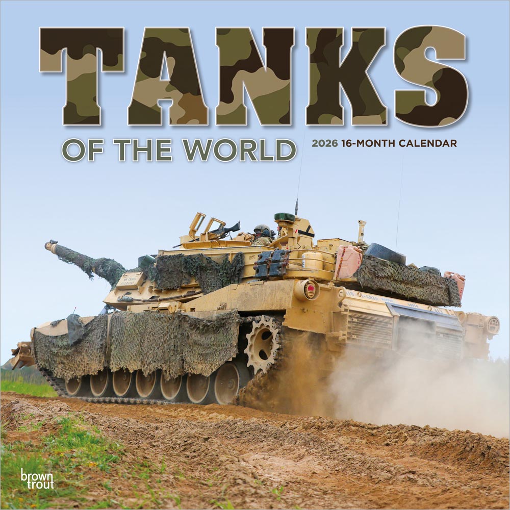 Tanks of the World | 2026 12 x 24 Inch (Hanging) Monthly Square Wall Calendar