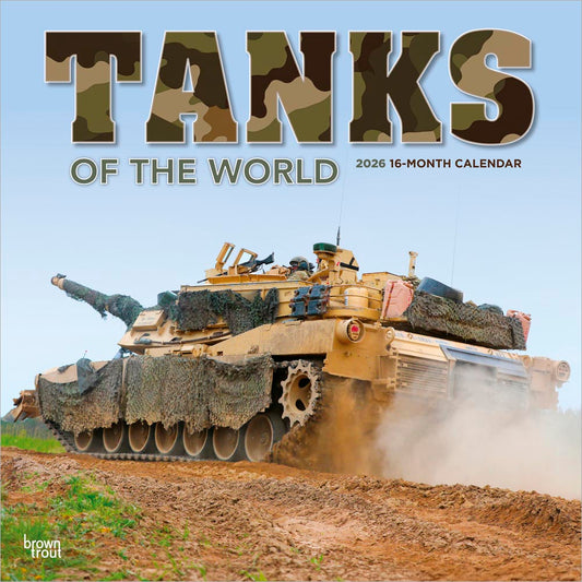 Tanks of the World | 2026 12 x 24 Inch (Hanging) Monthly Square Wall Calendar