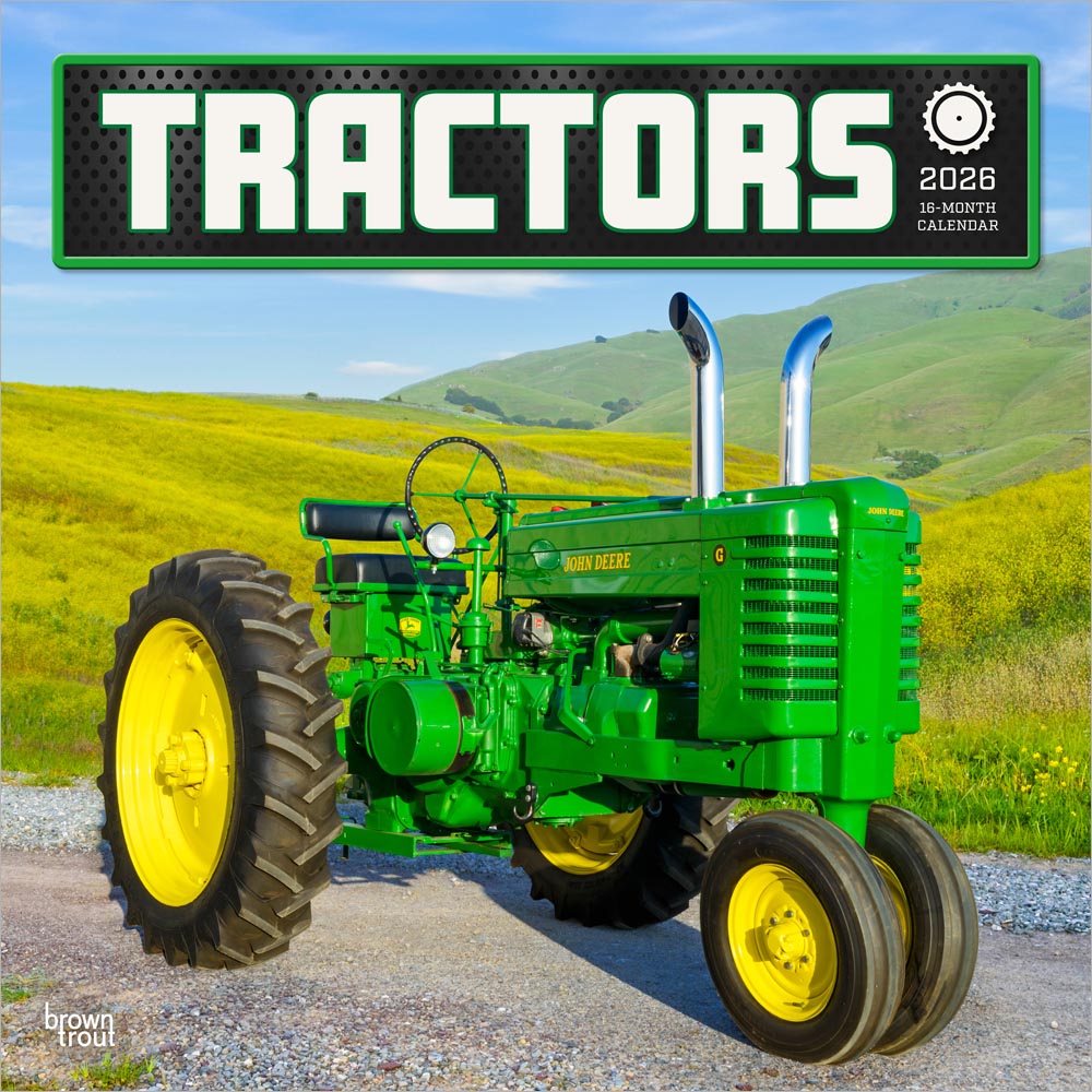 Tractors | 2026 12 x 24 Inch (Hanging) Monthly Square Wall Calendar