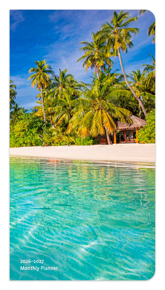 Tropical Islands | 2026-2027 3.5 x 6.5 Inch Two Year Monthly Pocket Planner Calendar