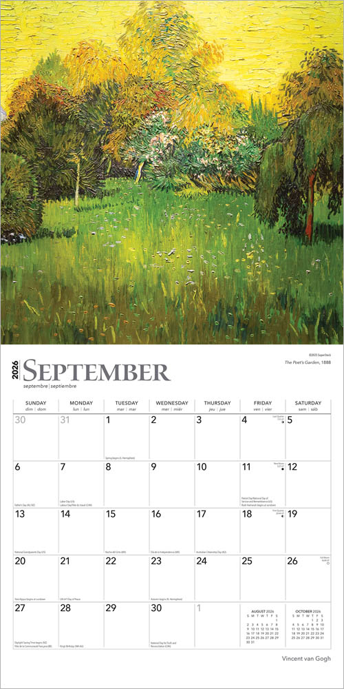 Vincent van Gogh | 2026 12 x 24 Inch (Hanging) Monthly Square Wall Calendar