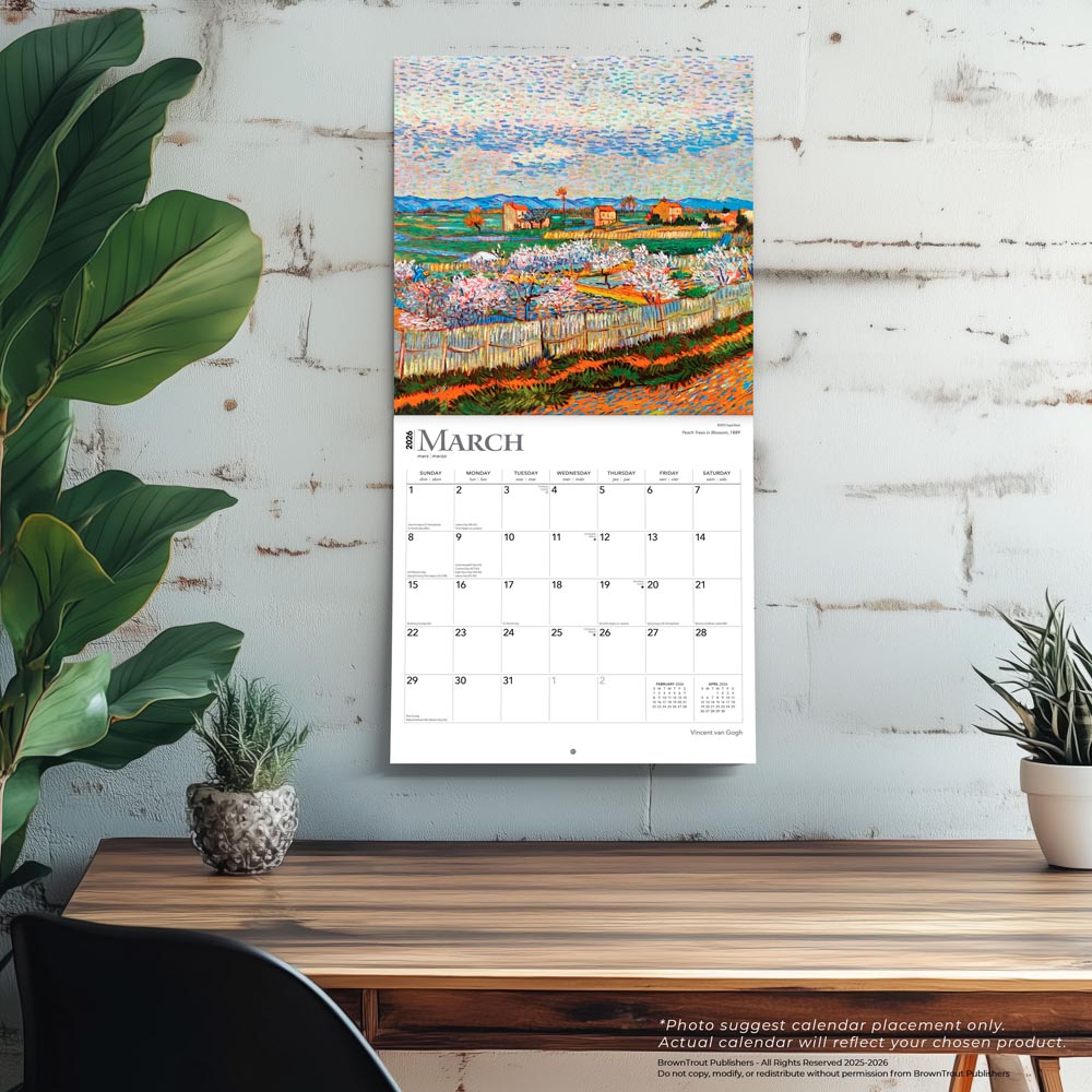 Vincent van Gogh | 2026 12 x 24 Inch (Hanging) Monthly Square Wall Calendar