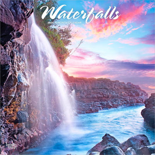 Waterfalls | 2026 12 x 24 Inch (Hanging) Monthly Square Wall Calendar