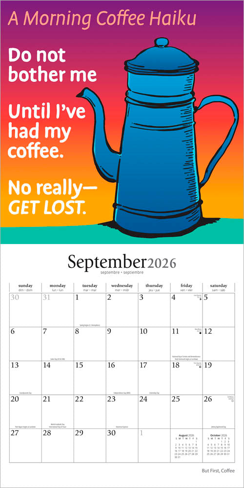 But First Coffee | 2026 12 x 24 Inch (Hanging) Monthly Square Wall Calendar