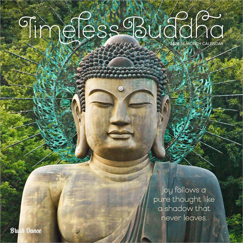 Timeless Buddha | 2026 12 x 24 Inch (Hanging) Monthly Square Wall Calendar