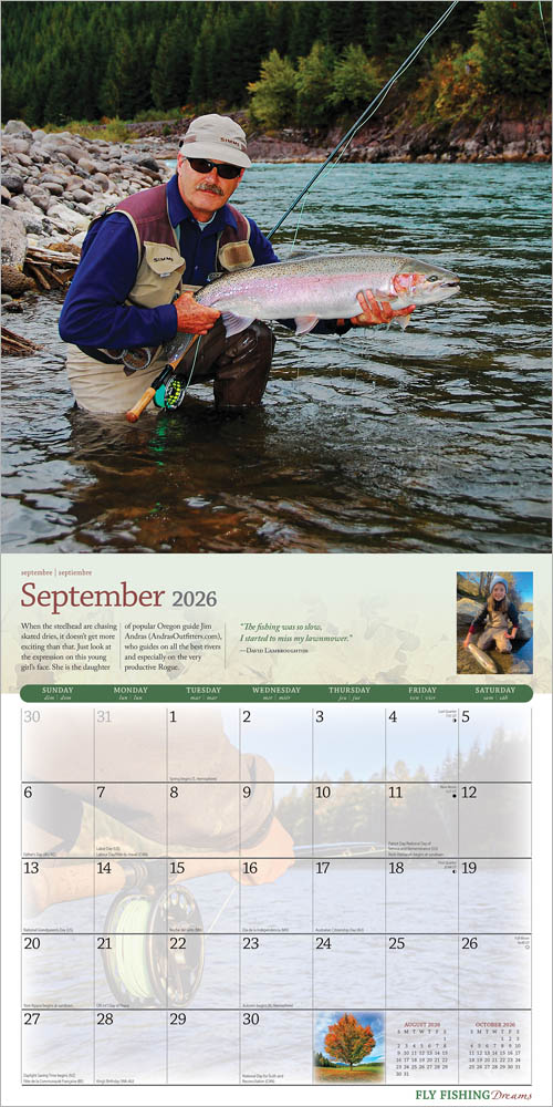 Fly Fishing Dreams OFFICIAL | 2026 12 x 24 Inch (Hanging) Monthly Square Wall Calendar