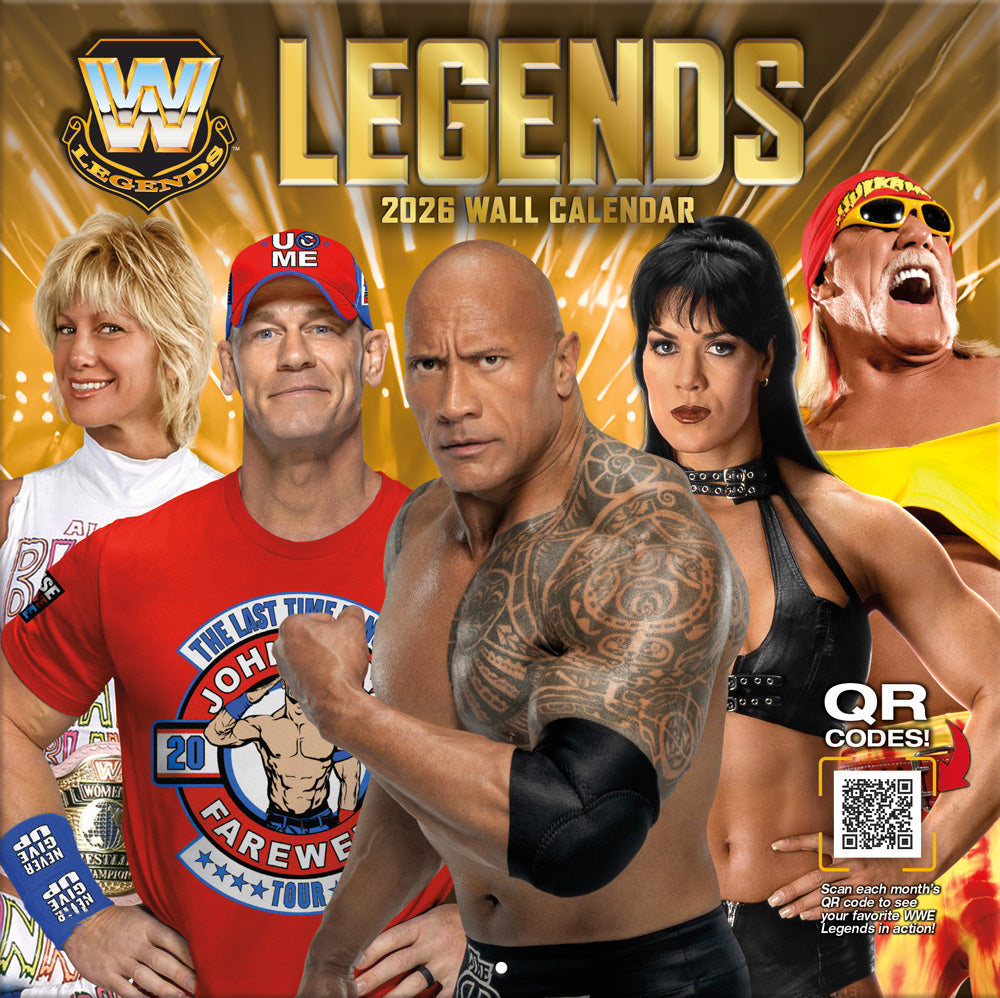 WWE Legends 2026 12x12 Wall Calendar