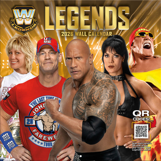 WWE Legends 2026 12x12 Wall Calendar