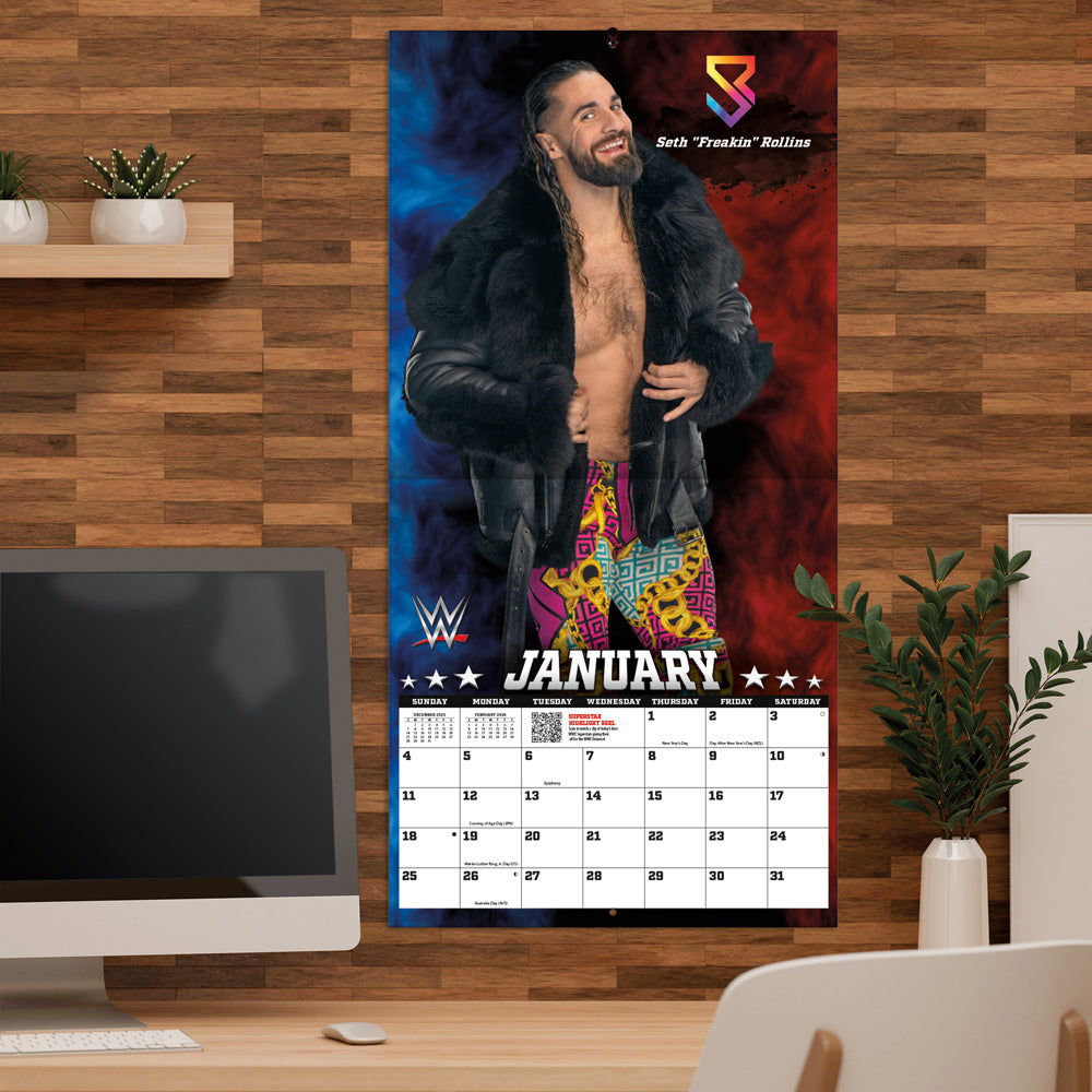 WWE Superstars 2026 12x12 Wall Calendar