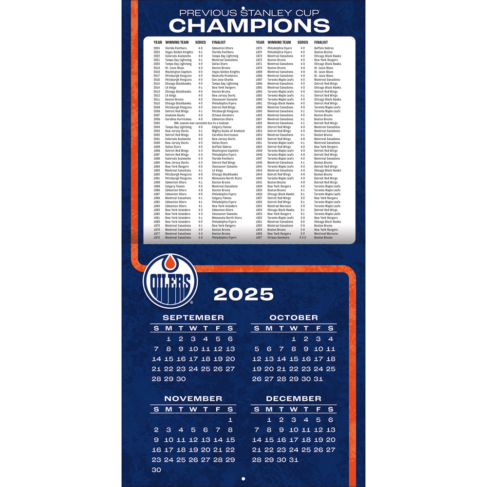 NHL Edmonton Oilers 2026 12x12 Wall Calendar