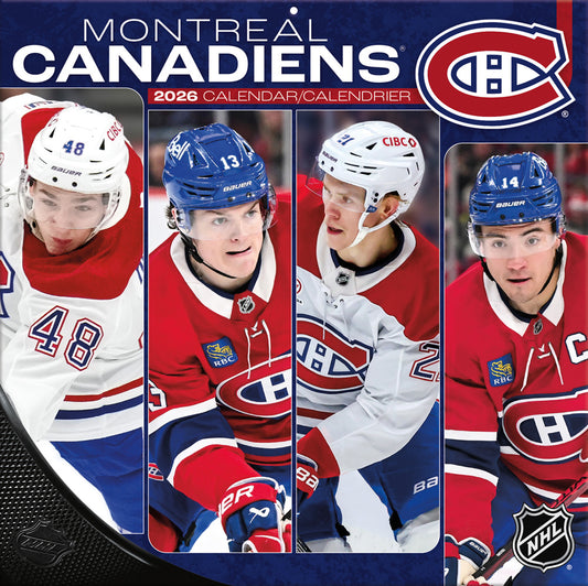 NHL Montreal Canadiens Bilingual 2026 12x12 Wall Calendar