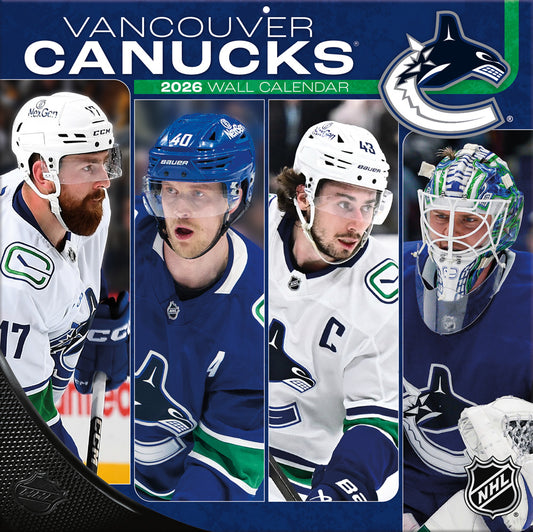 NHL Vancouver Canucks 2026 12x12 Wall Calendar