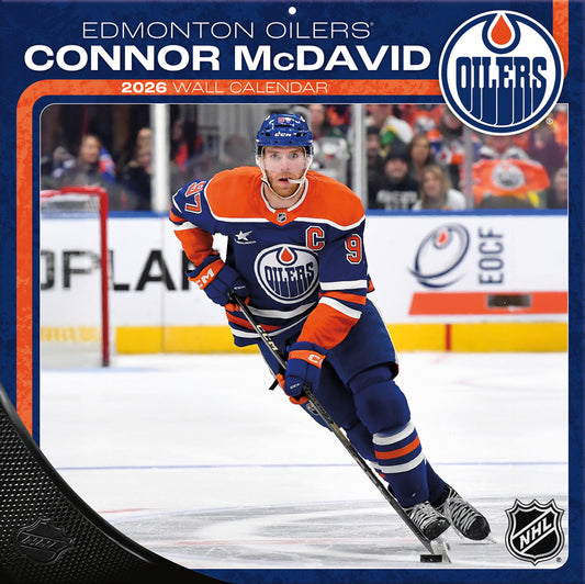 NHL Connor McDavid Edmonton Oilers 2026 12x12 Wall Calendar