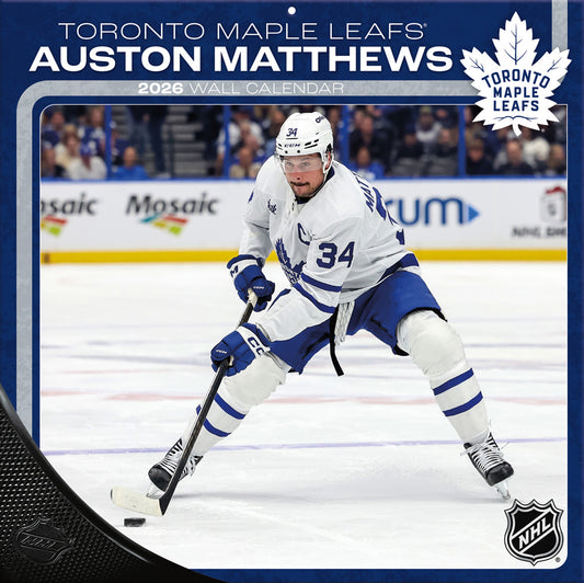 NHL Auston Matthews Toronto Maple Leafs 2026 12x12 Wall Calendar